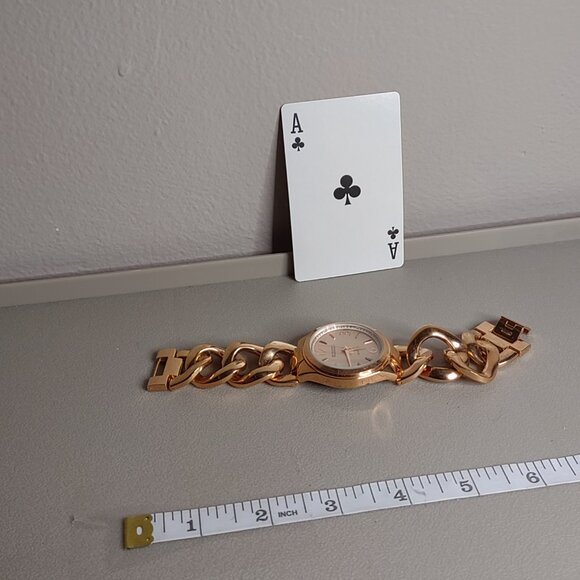 Untested Gold Tone R.J. Graziano Heavy Chain Link Watch - Picture 3 of 10